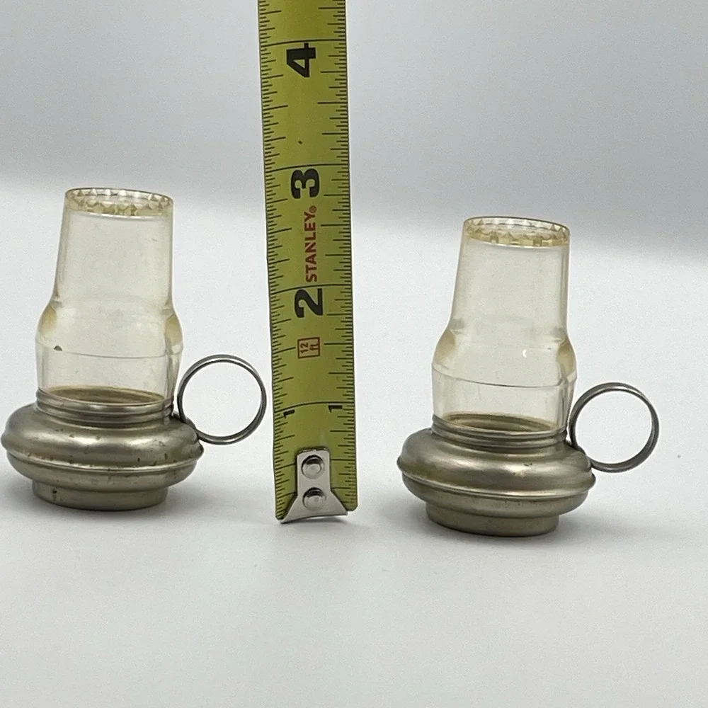 Vintage Plastic & Metal Salt Pepper‎ Shakers Lantern Set Style Mid Century 1950s